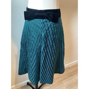 Marc Jacobs Silk/Velvet Midi A-Line Skirt